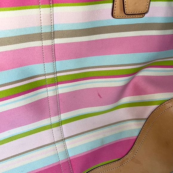 Coach Leather Heritage Stripe Diaper Bag - Picture 5 of 10